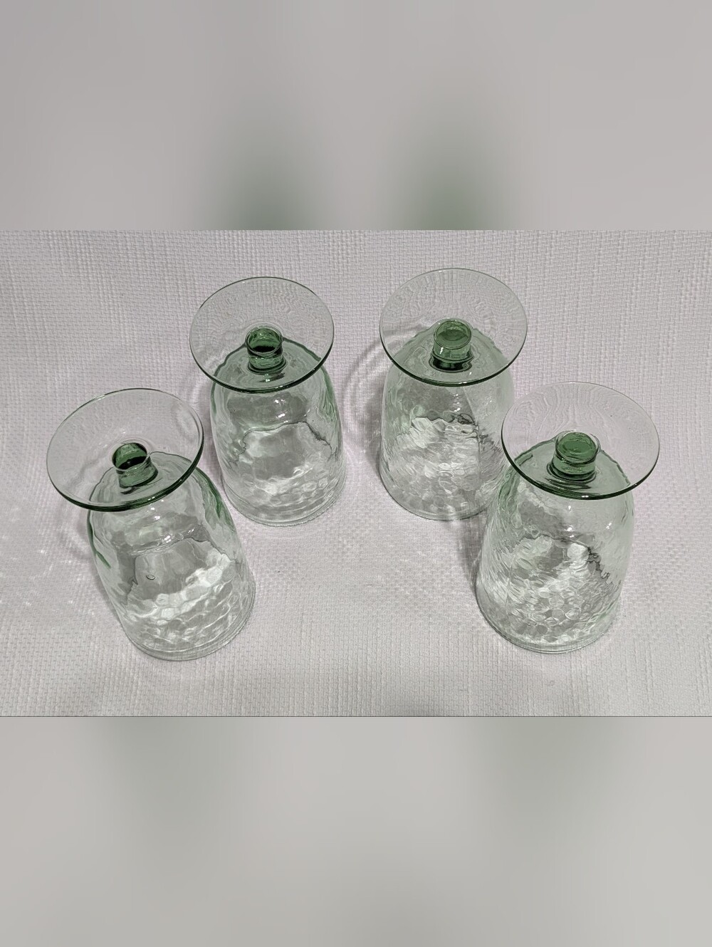 Glass Goblets with Pebbled Pattern. - Picture 3 of 3